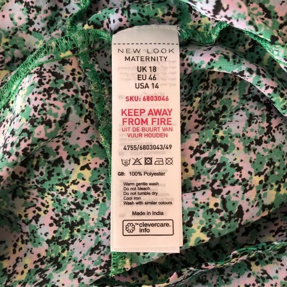 New Look Maternity Blue Floral Ruffle Trim Faux Wrap Mini Dress NWT - Picture 10 of 11